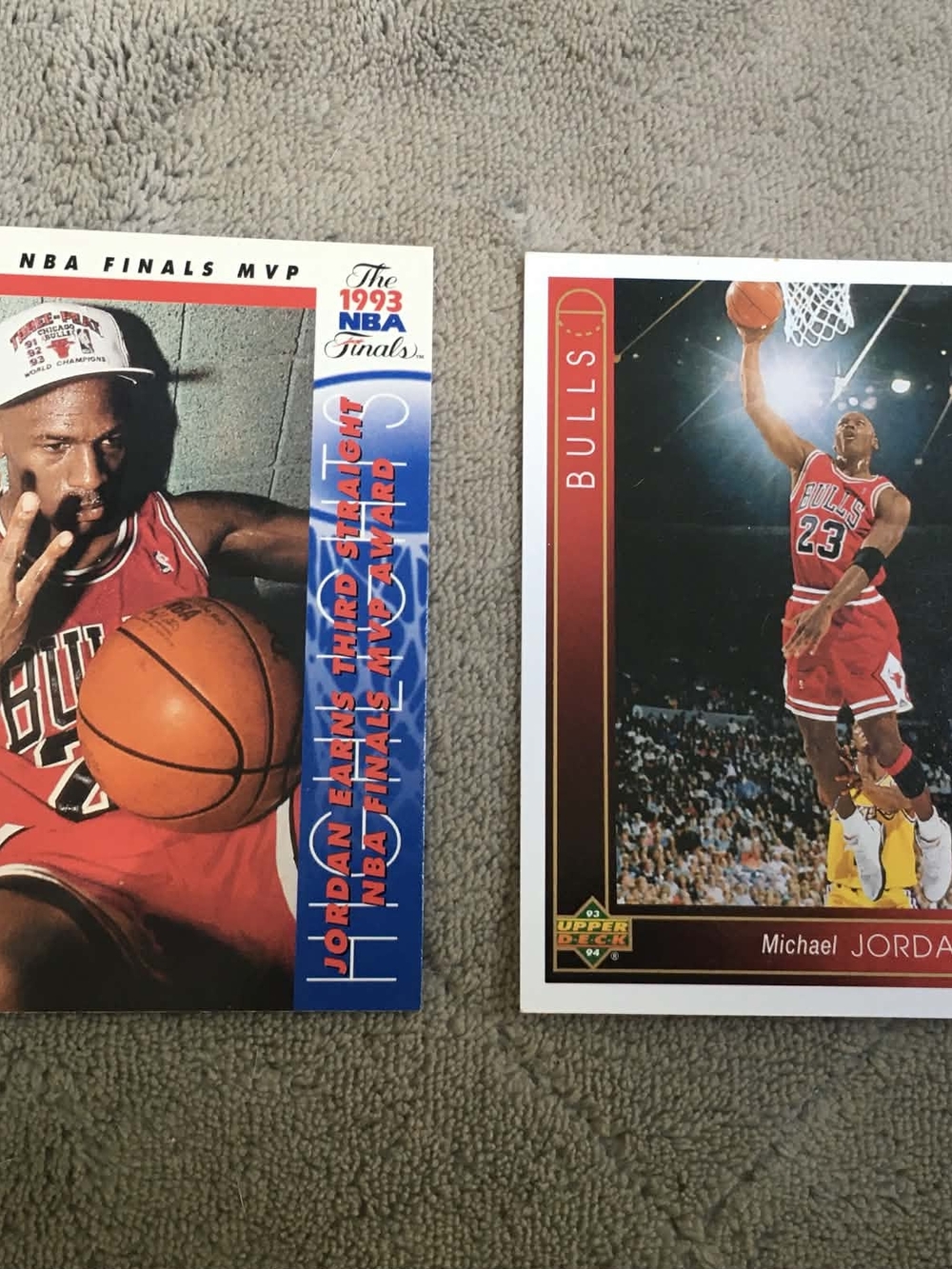 Michael Jordan #23 1993-1994 Upper Deck & 1993-1994 #204 Basketball Cards.